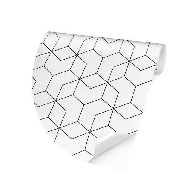 Papier peint 3D Motif ligne et cube tridimensionnel