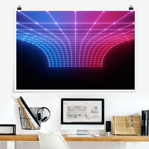 Tableau moderne Three-Dimensional Neon Light