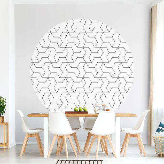 Papier peint motif geometrique Motif structurel tridimensionnel