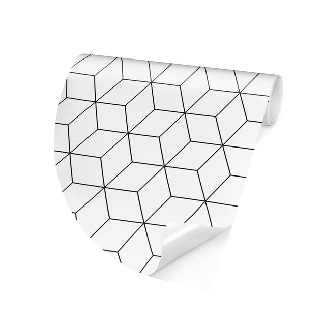 Papier peint 3D Motif tridimensionnel de cubes et d'étoiles