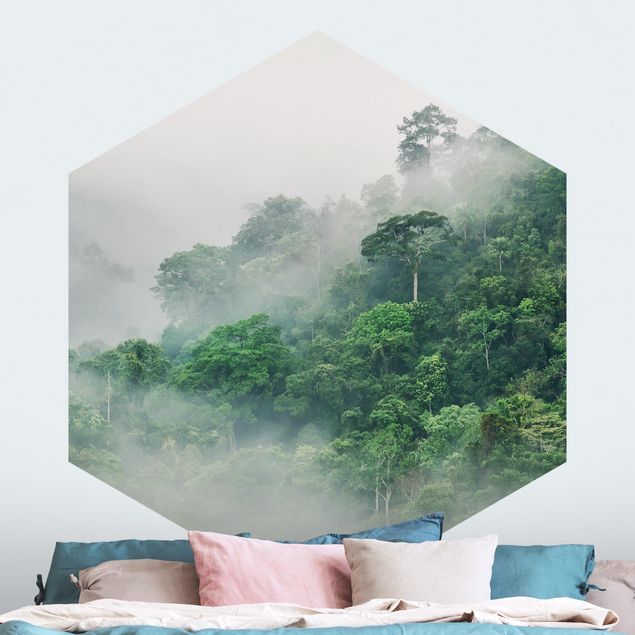 Papier peint moderne Jungle dans le brouillard