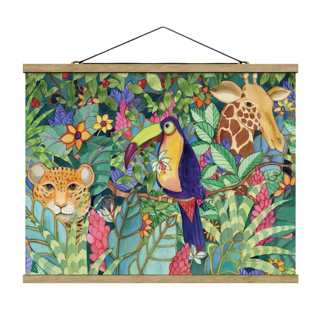 Tableau floral mural Jungle