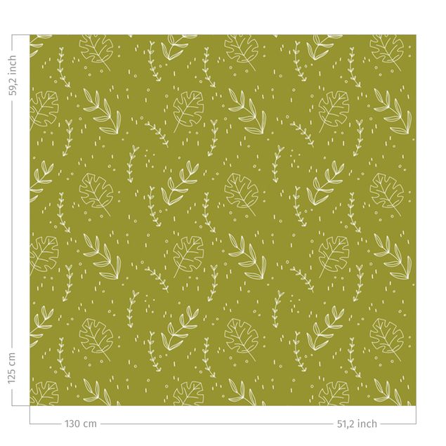 rideaux modernes Jungle Foliage In Lime Green
