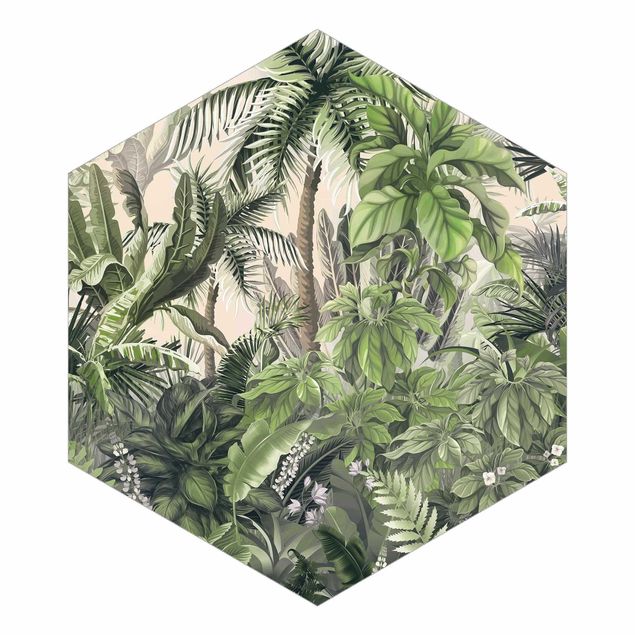 Papier peint panoramique Jungle Plants In Green