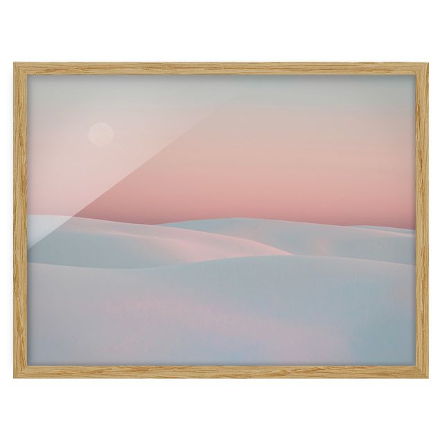 Poster encadré abstrait Dunes au clair de lune