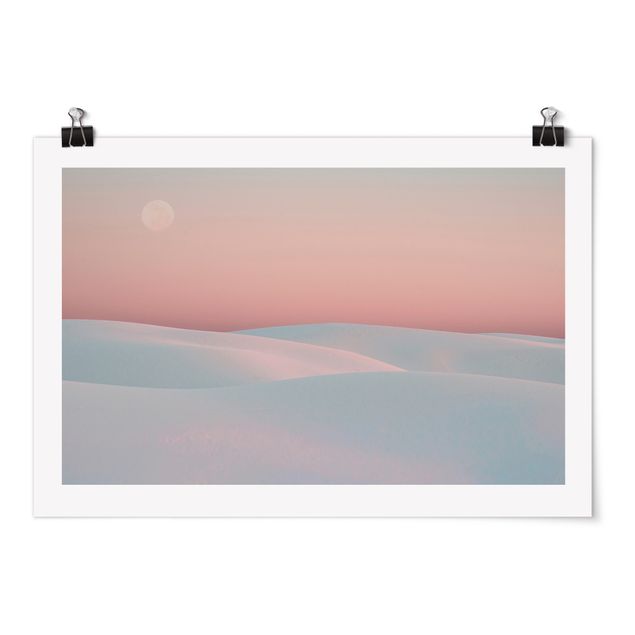 Poster abstrait Dunes au clair de lune