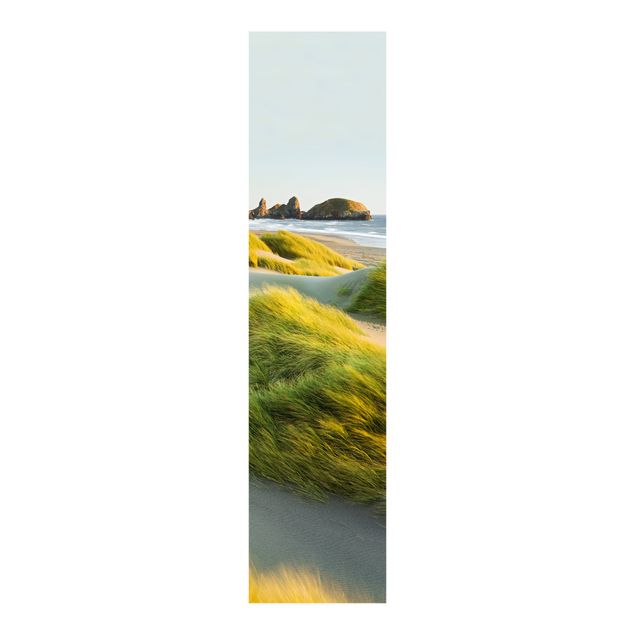 Panneaux coulissants avec fleurs Dunes et herbes à la mer