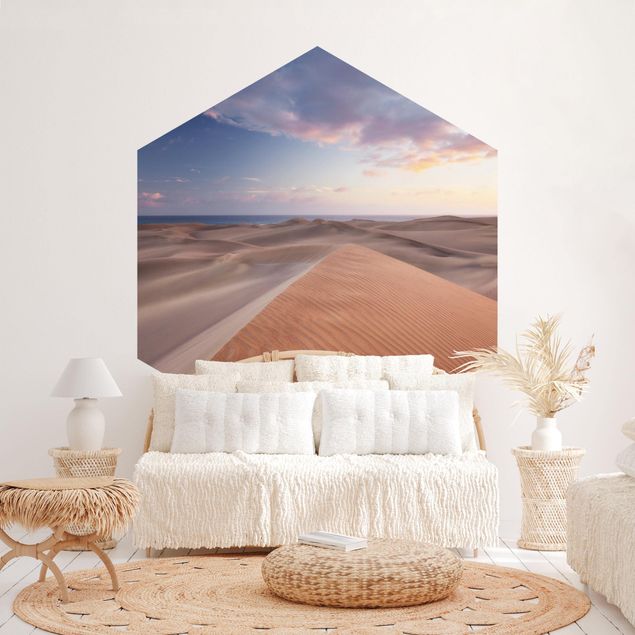 Papier peint panoramique bord de mer Vue des dunes