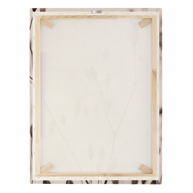 Tableau sur toile naturel - Dark Buds On Wild Flower Twig - Format portrait 3:4