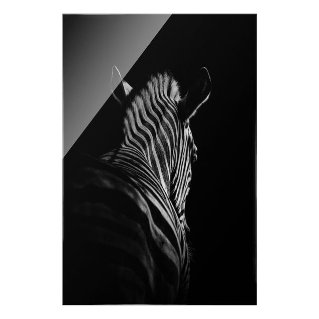 Tableaux animaux Silhouette de zèbre en noir et blanc