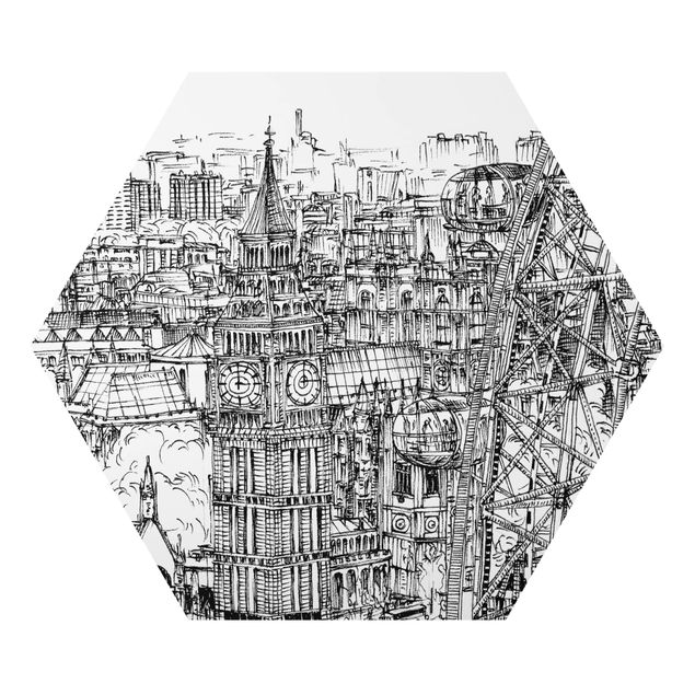 Tableaux noir et blanc Étude de ville - London Eye