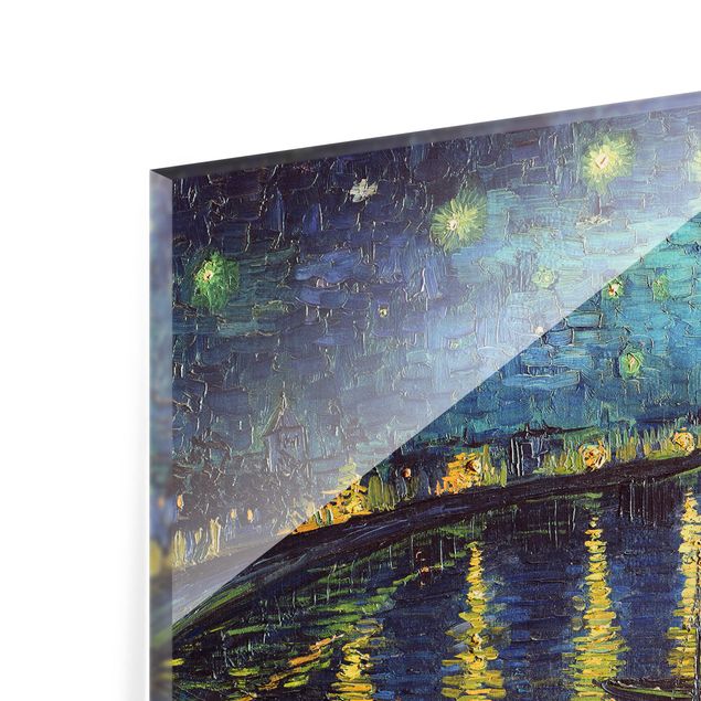 Fond de hotte verre Vincent Van Gogh - Nuit étoilée au-dessus du Rhône