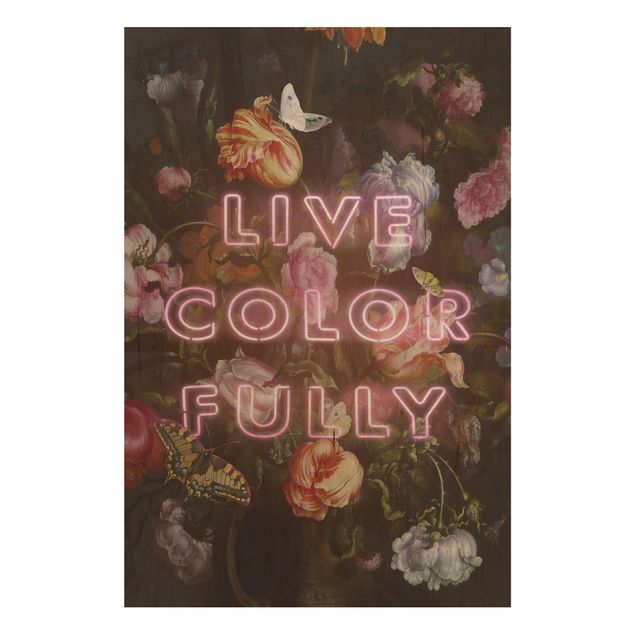 Tableaux en bois avec fleurs Live Colour Fully