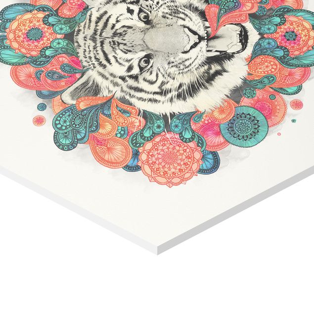 Tableau décoration Illustration Tigre Dessin Mandala Paisley