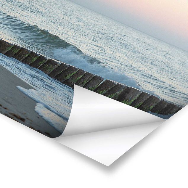 Poster paysage Coucher de soleil sur la mer