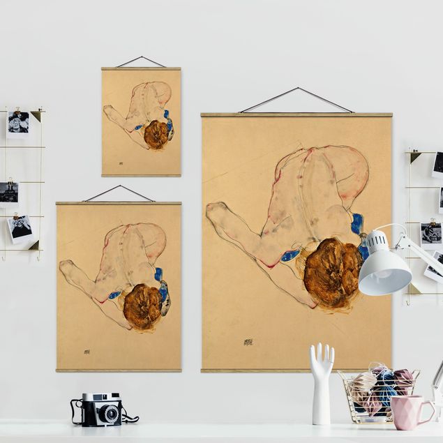 Tableau reproduction Egon Schiele - Acte de flexion avant
