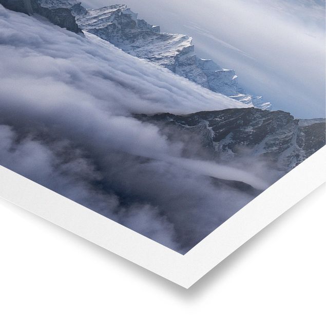 Tableau moderne Mer de nuages dans l'Himalaya