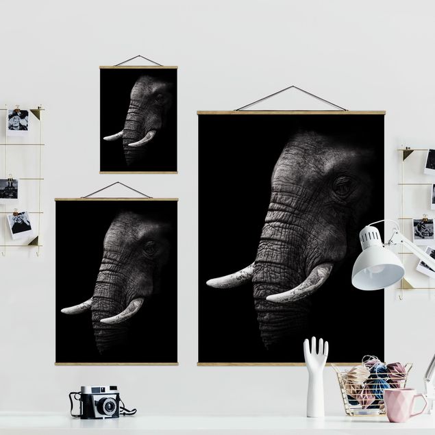 Tableau deco nature Portrait d'éléphant sombre