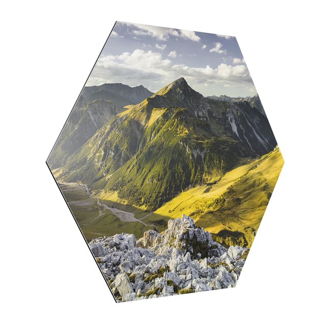 Tableaux moderne Montagnes et vallée des Alpes Lechtal au Tyrol
