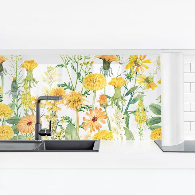 Tableaux de Uta Naumann Aquarelle - Prairie de fleurs en Gelb
