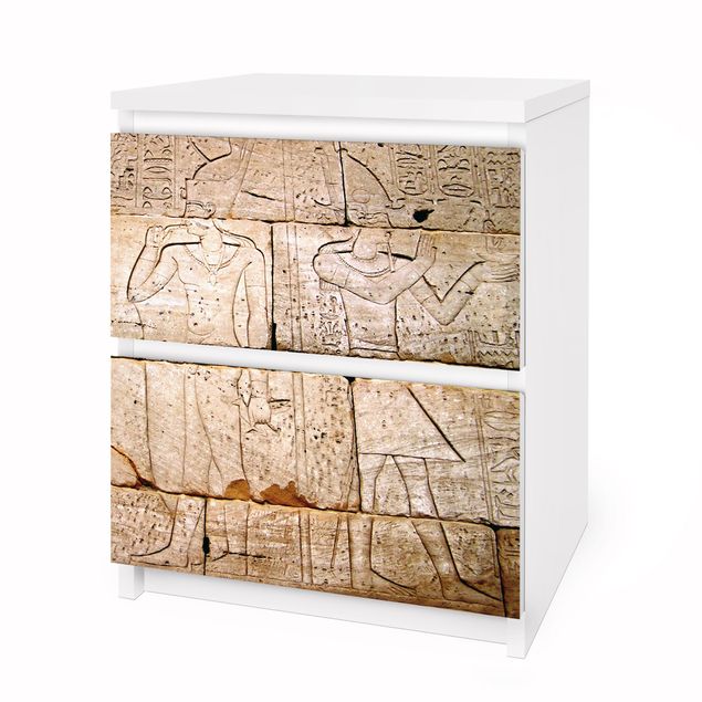 Papier adhésif pour meuble IKEA - Malm commode 2x tiroirs - Egypt Relief