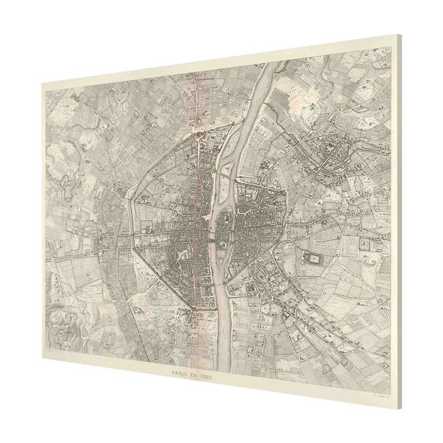 Tableaux mappemonde Vintage Map Paris