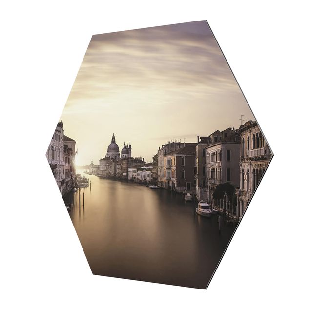 Tableau hexagonal Soirée à Venise