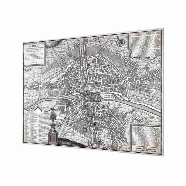 Fonds de hotte - Vintage Map City Of Paris Around 1600 - Format paysage 4:3