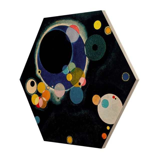 Tableaux bois Wassily Kandinsky - Cercles d'esquisses
