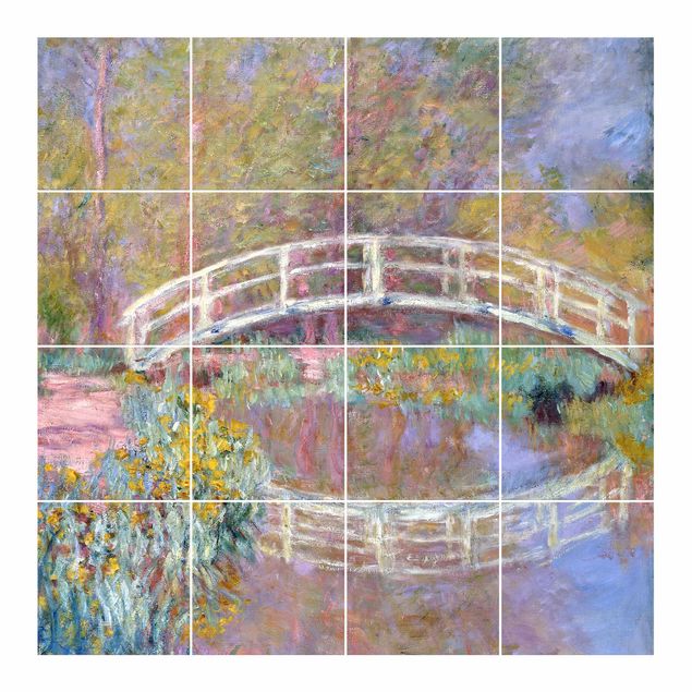 Films adhésifs pour carrelage multicolore Claude Monet - Pont du jardin de Monet