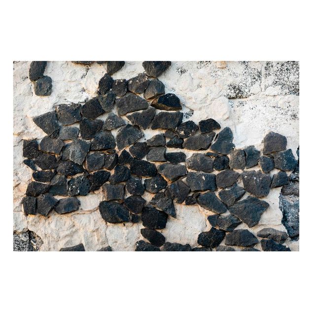 Tableaux magnétiques effet pierre Mur avec pierres noires