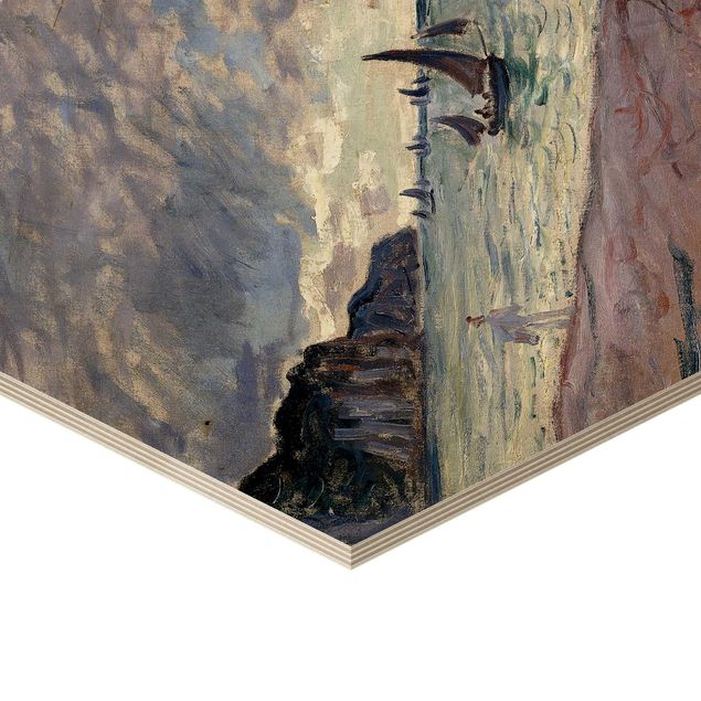 Tableaux muraux Claude Monet - Bateaux de pêche devant la plage et les falaises de Pourville