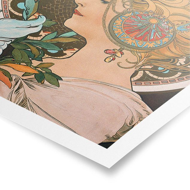 Tableau vintage Alfons Mucha - La plume