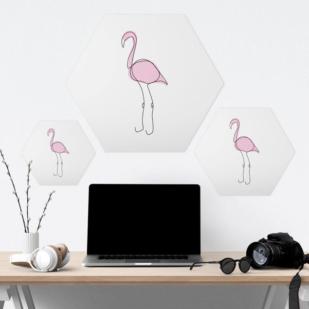 Hexagone en forex - Flamingo Line Art