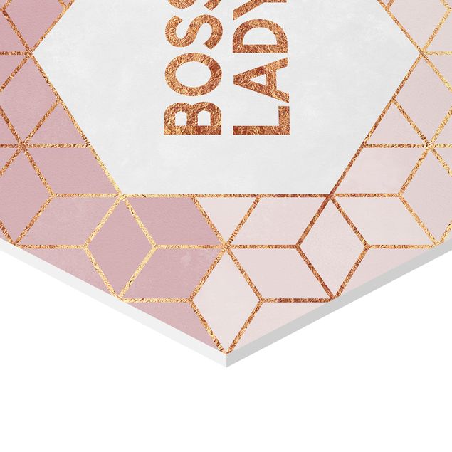 Tableau hexagon Boss Lady Hexagones en Rose