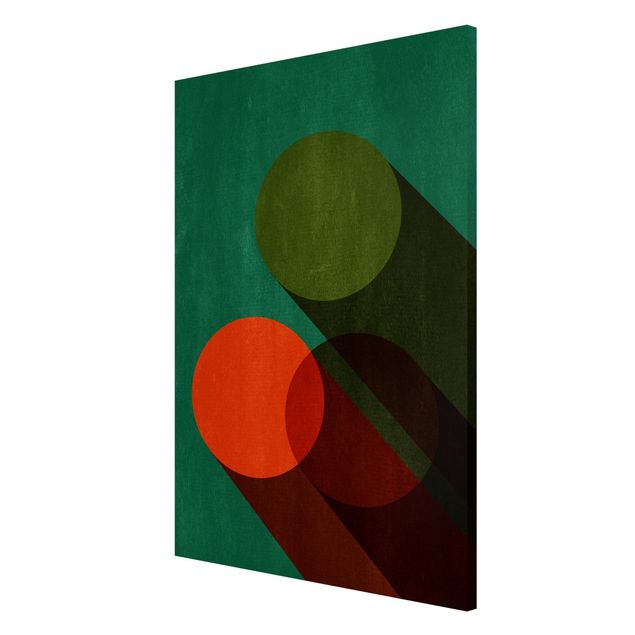 Tableaux abstraits Formes abstraites - Cercles en vert et rouge