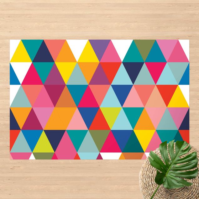 tapis extérieur terrasse Colourful Triangle Pattern