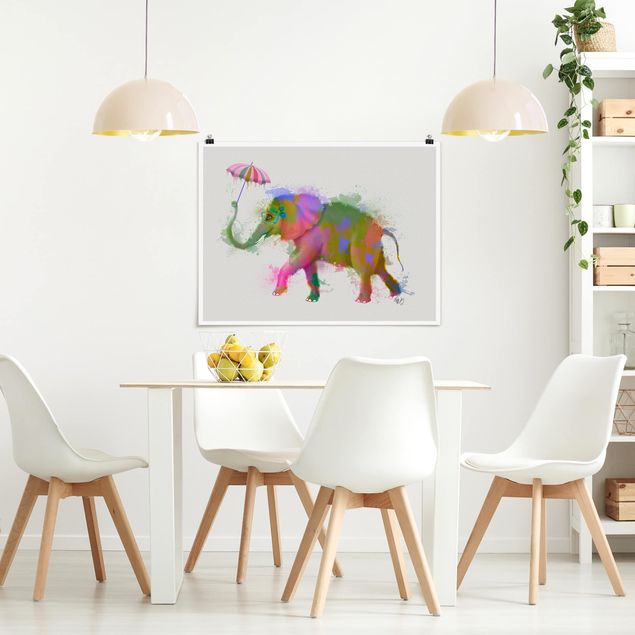 Tableaux moderne Taches arc-en-ciel Elephant