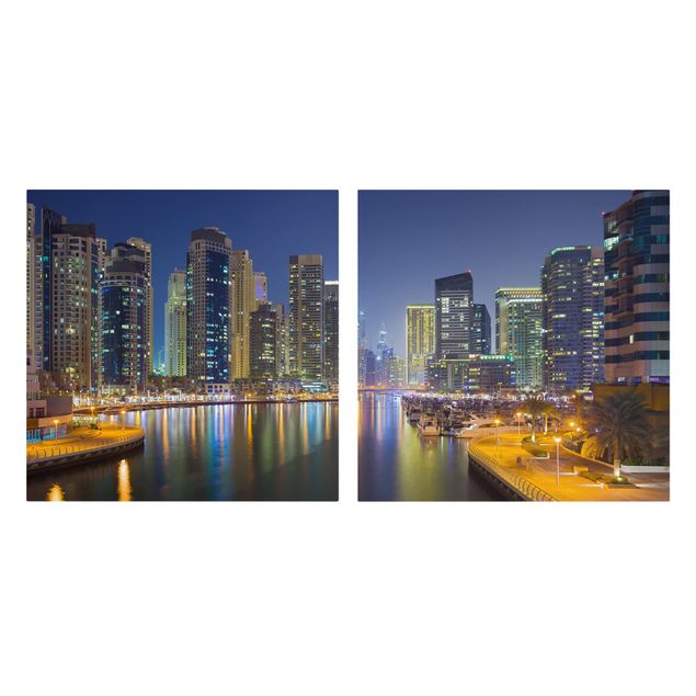 Tableau toile ville Dubai Night Skyline