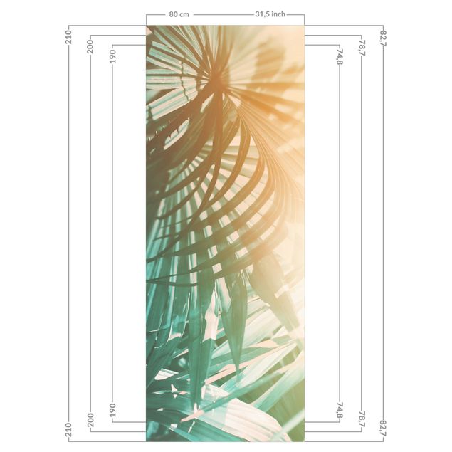 Revêtement mural de douche - Tropical Plants Palm Trees At Sunset