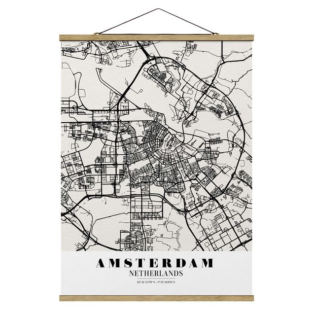Tableaux vintage Plan de ville d'Amsterdam - Classique