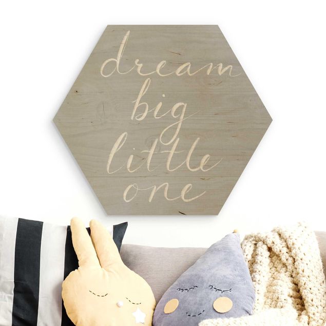 Déco chambre bébé Mur en bois gris - Dream Big