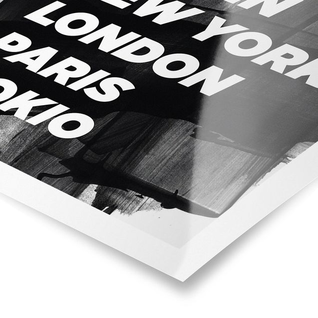 Posters en noir et blanc Berlin New York Londres