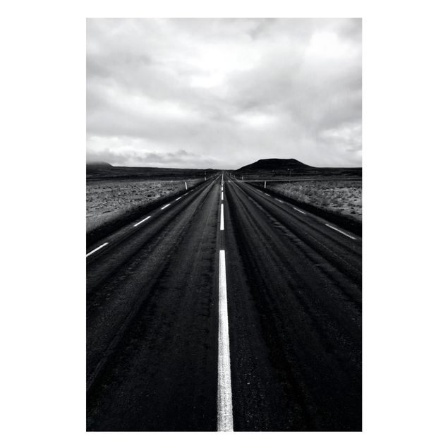 Tableaux paysage Route droite en Islande
