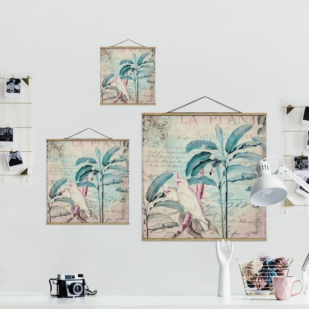 Tableaux de Andrea Haase Colonial Style Collage - Cacatoès et Palmiers