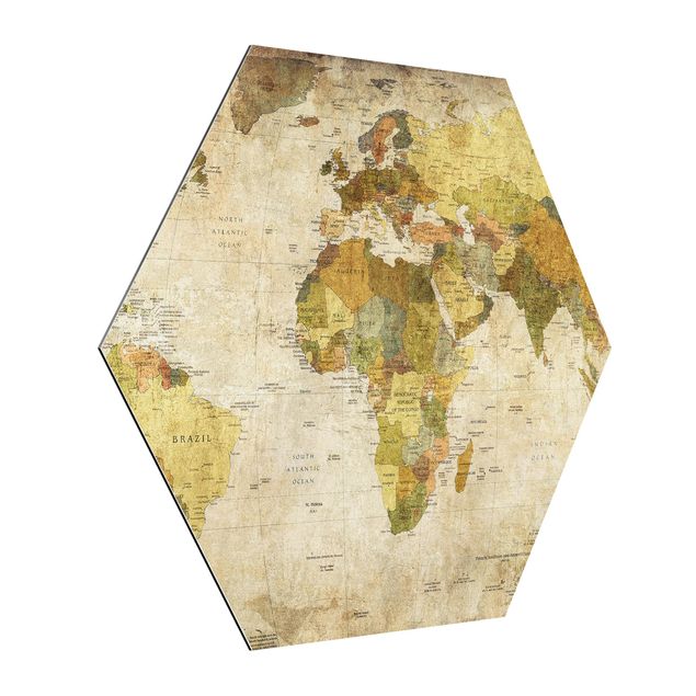 Tableau vintage World map