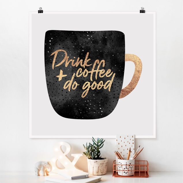 Déco murale cuisine Drink Coffee, Do Good - Noir