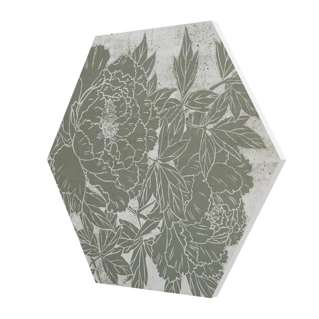 Tableaux gris Pivoine en fleur I