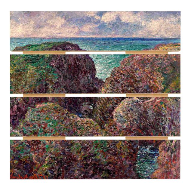 Tableaux en bois avec paysage Claude Monet - Groupe de rochers à Port-Goulphar