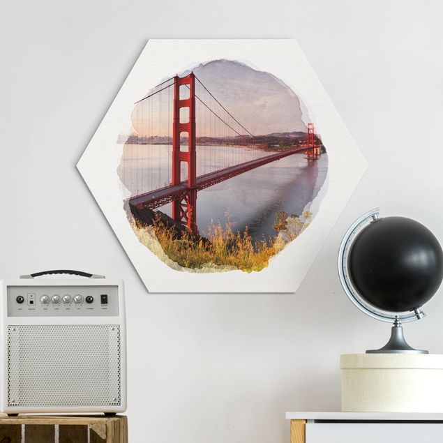 Décorations cuisine Aquarelles - Golden Gate Bridge à San Francisco